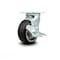 Service Caster 5 Inch Rubber on Aluminum Swivel Caster with Roller Bearing and Brake SCC SCC-30CS520-RAR-TLB - alternate 1